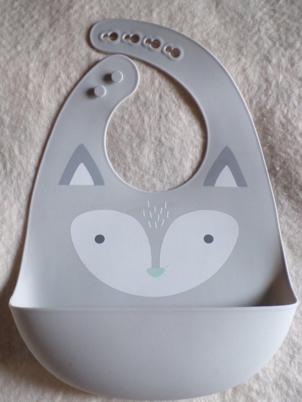 Cloud Island Silicone Baby Bib Fox Adjustable Neckband Dishwasher Safe